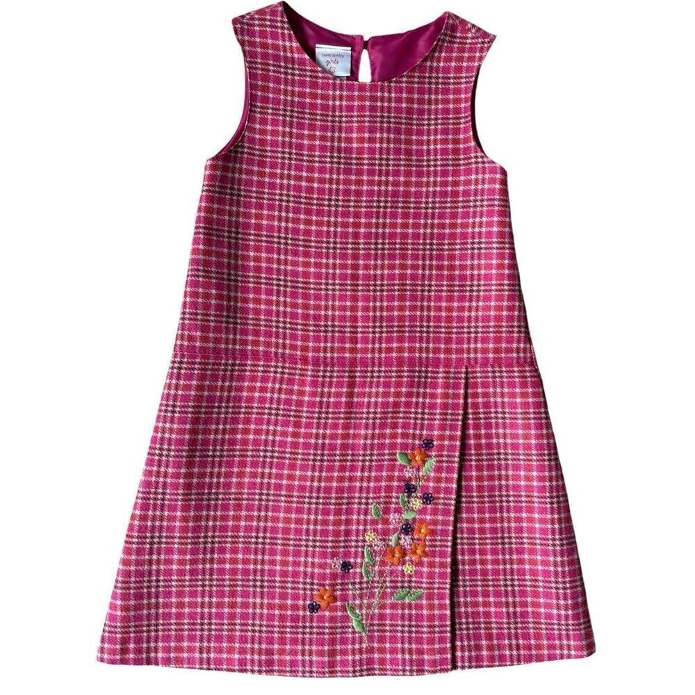 Laura Ashley Girl’s Vintage‎ Gingham pink Embroidered dress size 9Y sleeveless